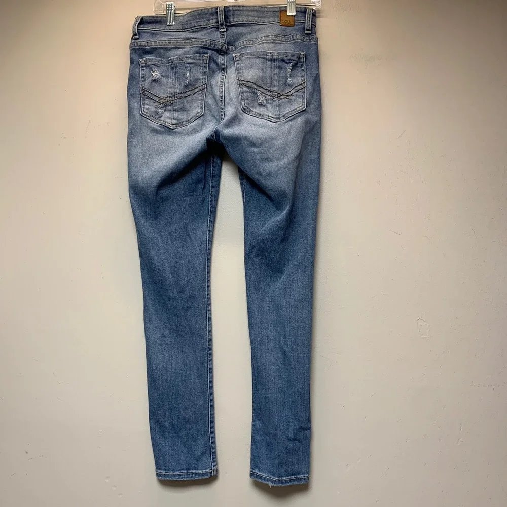 BKE Payton Ankle Skinny Jeans Womens 28 Blue Excellent Distressed Medium Wash